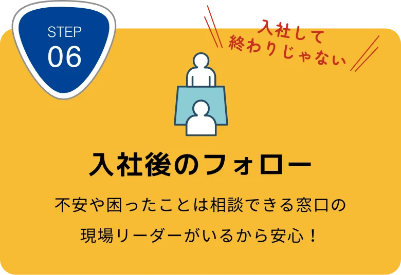 入社後のフォロー
